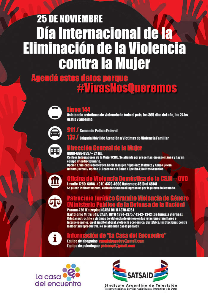 25/11 Día Internacional de la Eliminación de la Violencia contra la Mujer