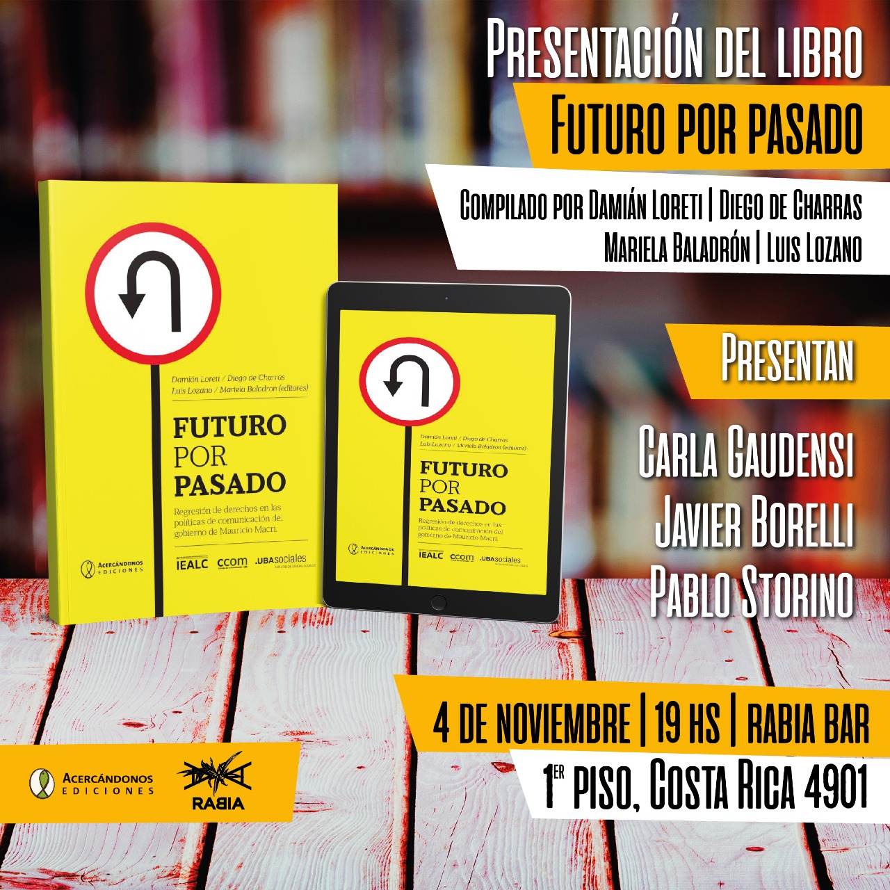PABLO STORINO, SECRETARIO DE CULTURA DEL SATSAID, PARTICIPARÁ DEL LANZAMIENTO DEL LIBRO “FUTURO POR PASADO”