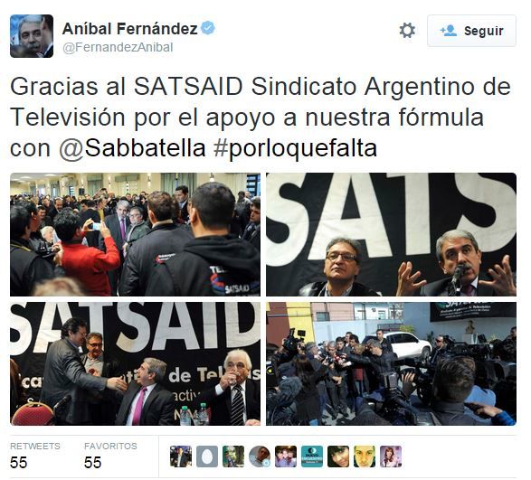 Aníbal Fernández en el SATSAID