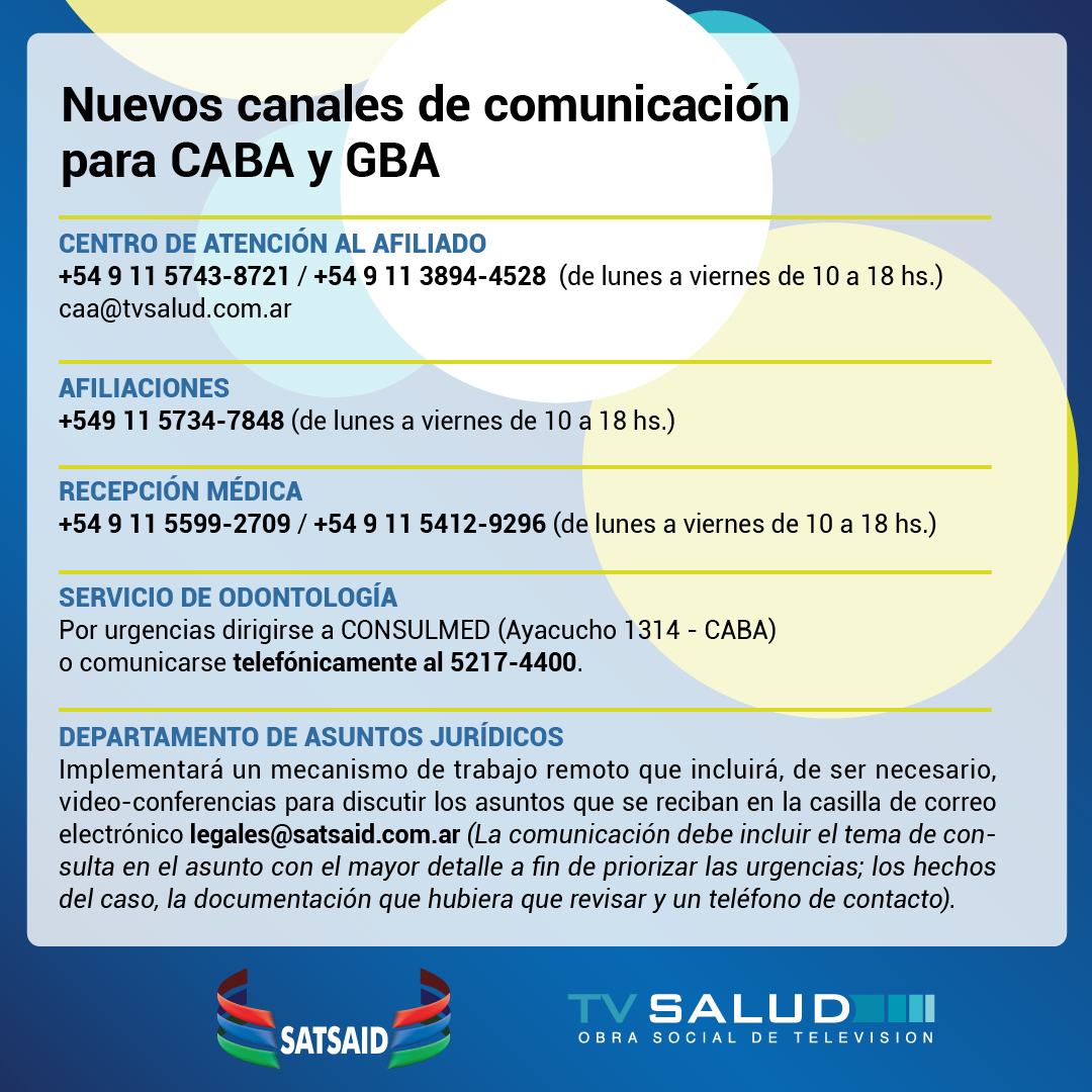 NUEVOS CANALES DE COMUNICACIÓN PARA CABA Y GBA