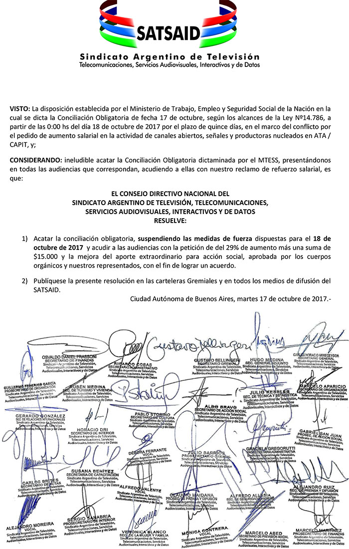 El Ministerio de Trabajo dictó la conciliación obligatoria