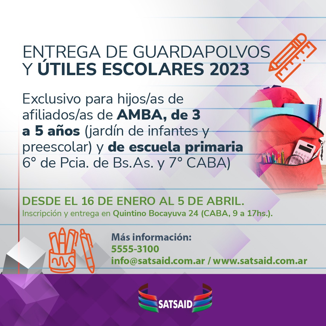 AMBA: ENTREGA DE GUARDAPOLVOS Y ÚTILES ESCOLARES 2023