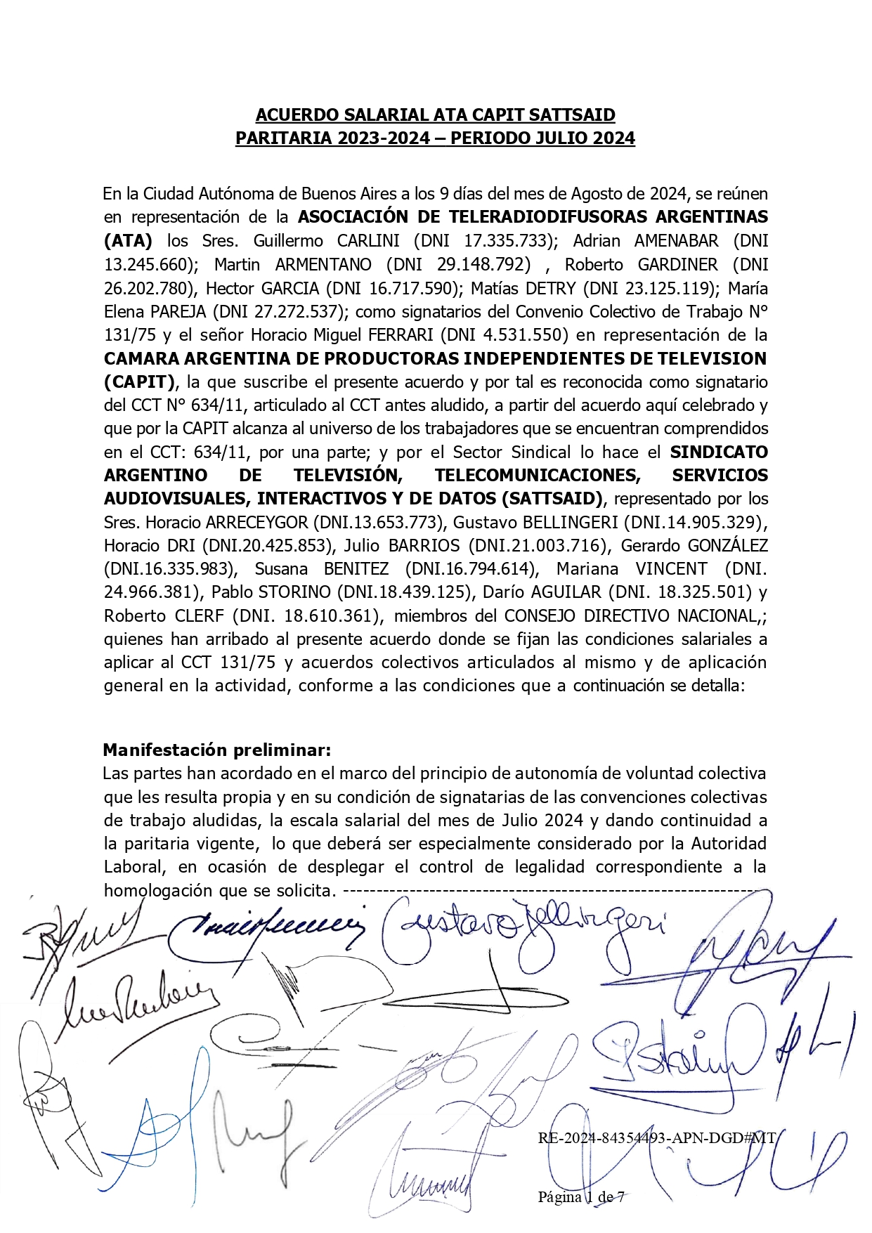 EL SATSAID RUBRICÓ EL ACUERDO SALARIAL PARA TRABAJADORES DE CANALES ...
