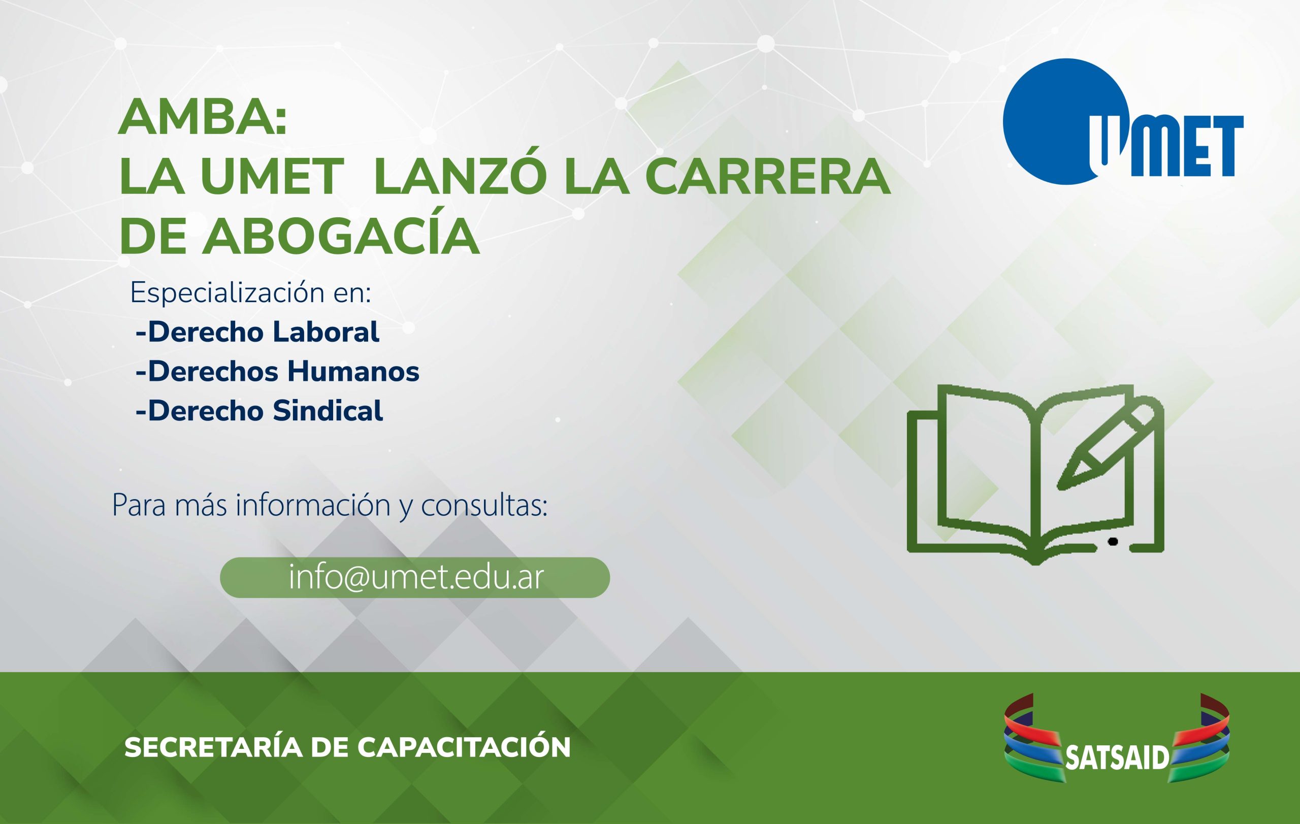 AMBA: LA UMET LANZÓ LA CARRERA DE ABOGACÍA CON ESPECIALIZACIÓN EN DERECHO LABORAL, DERECHOS HUMANOS Y DERECHO SINDICAL