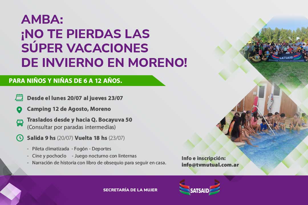 AMBA: ¡NO TE PIERDAS LAS SÚPER VACACIONES DE INVIERNO EN MORENO!