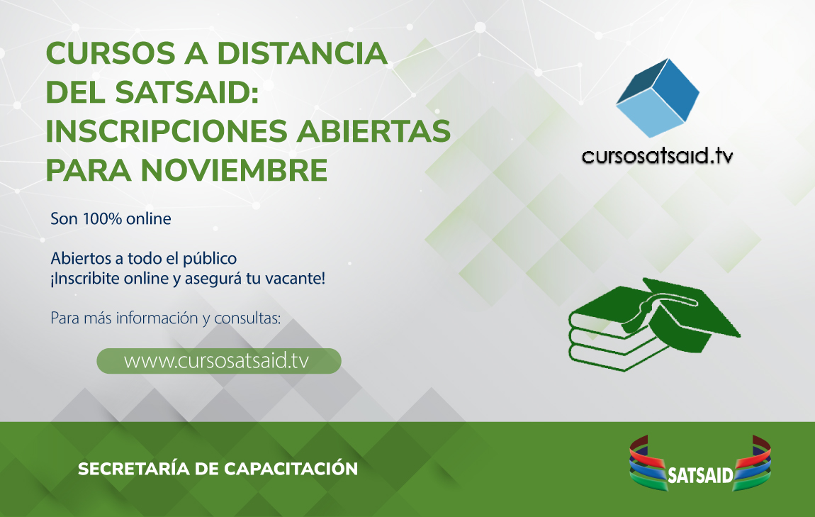 CURSOS A DISTANCIA DEL SATSAID: INSCRIPCIONES ABIERTAS PARA NOVIEMBRE